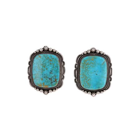 Kingman Turquoise Clip Earrings