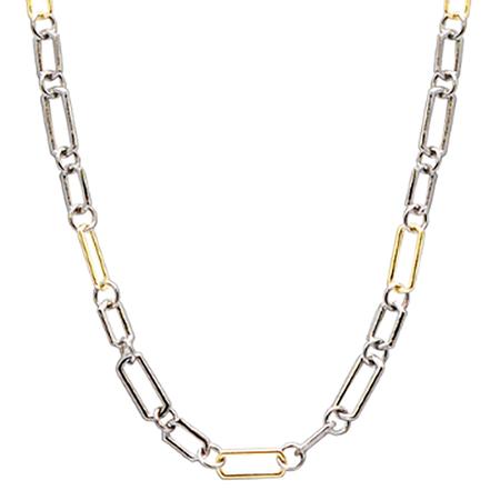 Mixed Metal Paper Clip Link Necklace