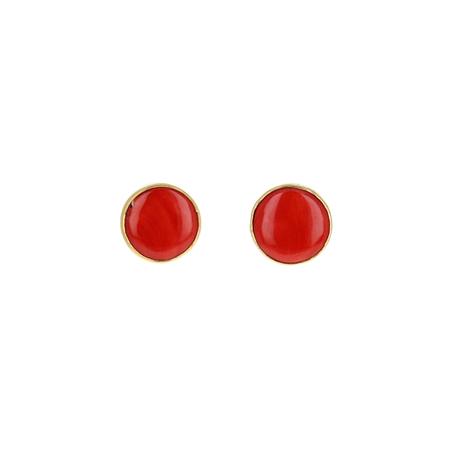 Mediterranean Coral Stud Earring