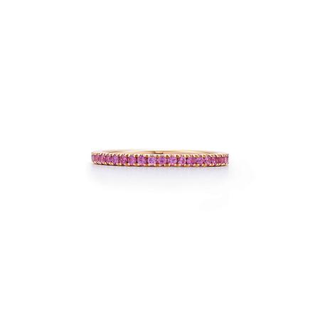 Pink Sapphire Stackable Gold Ring