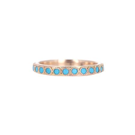 Turquoise Rose Gold Stacker Band Ring