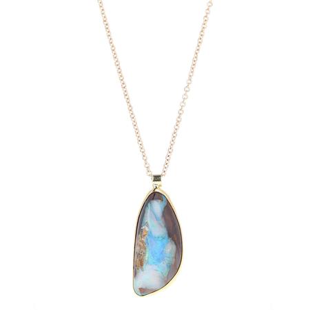 Opal and Gold Pendant Necklace