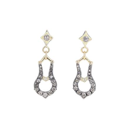 Diamond Buckle Post Dangle Earring