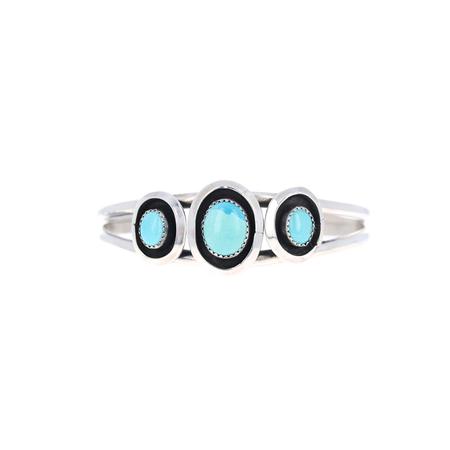 Silver Shadow Box Turquoise Cuff
