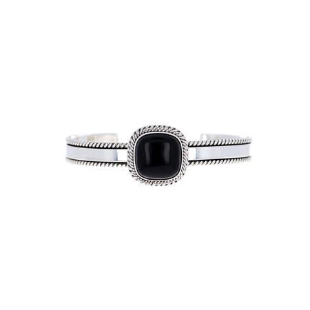 Cuff with Square Onyx Stone