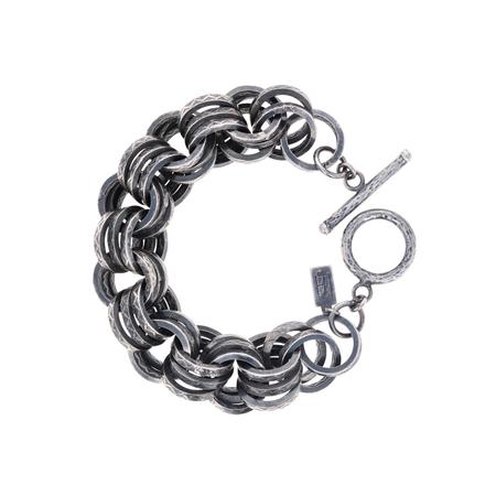 Silver Triple Circle Link Bracelet