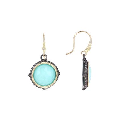 Turquoise Doublet Drop Dangle Earrings