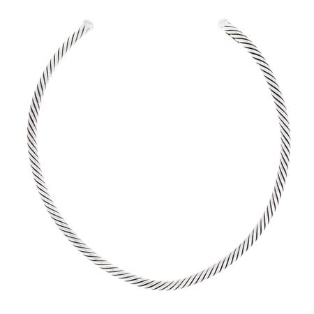 Silver Twist Cable Collar Necklace