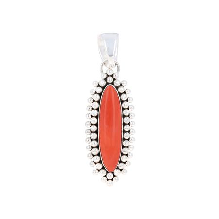 Coral Oval Pendant