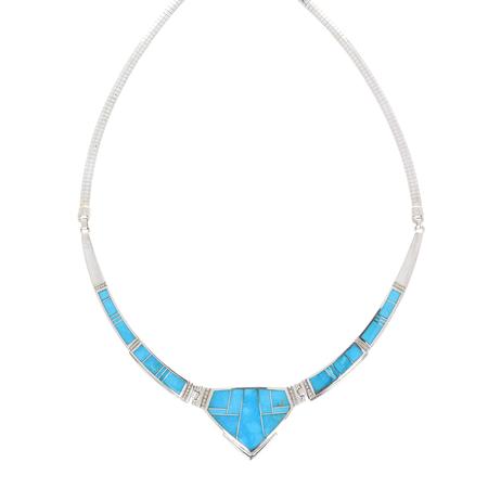 Arizona Blue Turquoise Inlay Necklace