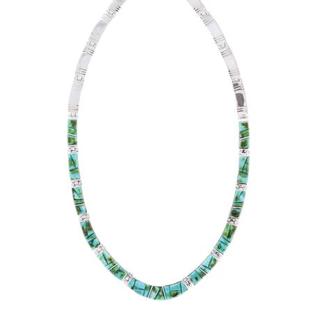 Sonoran Gold Turquoise Cobble Inlay Collar Necklace