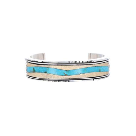 Turquoise Wave Inlay Cuff