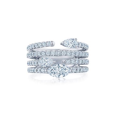 Diamond Duet Four Row Ring