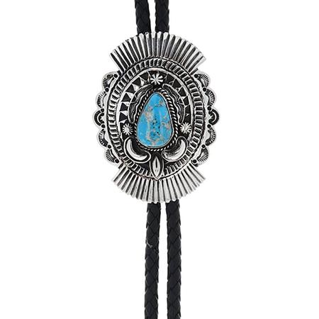 Sonoran Turquoise Stamped Bolo Tie