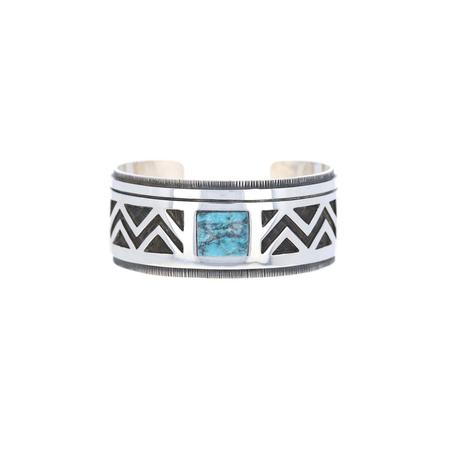 Silver Overlay Cuff with Bisbee Turquoise