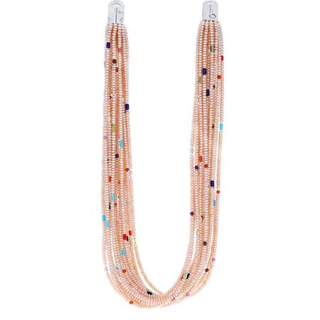 18 Strand Pink Pearl Necklace 