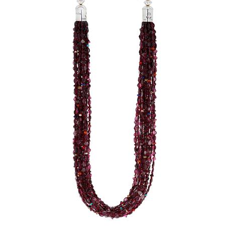 Faceted Garnet 18 Strand Necklace