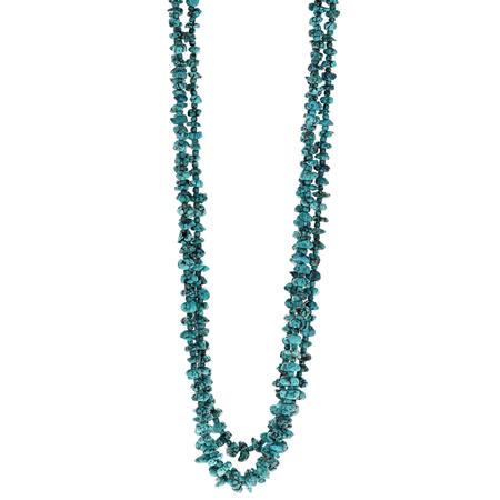 Turquoise Nugget 3 Strand Necklace 