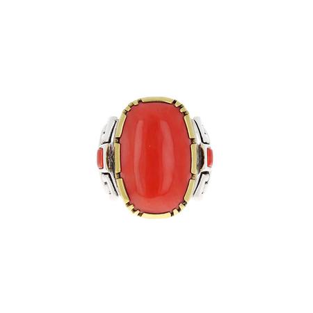 Coral Mayan Ring