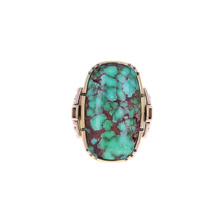 Carico Lake Turquoise Mayan Gold Ring