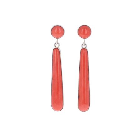 Coral Post Dangle Earrings