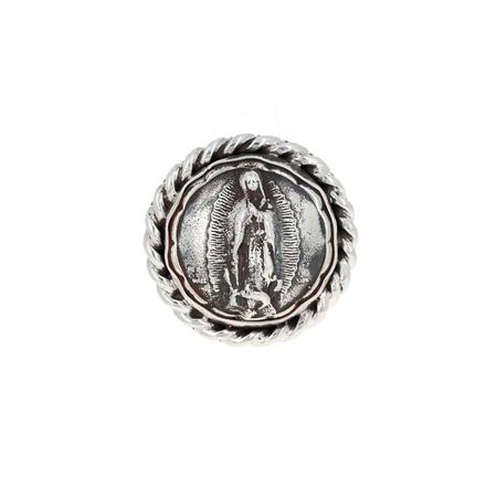 Silver Gold Lady of Guadalupe Ring 