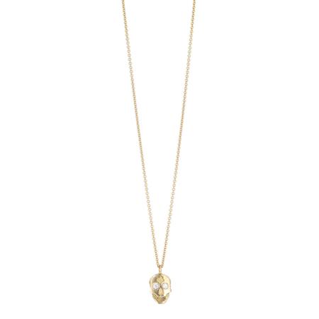 Mini Gold Skull Pendant Necklace