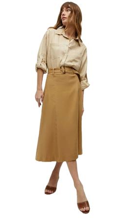 Belted Midi Skirt