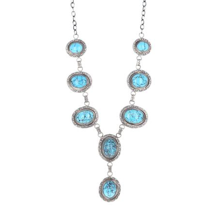 Persian Turquoise Stamped Necklace