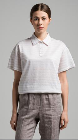 Linen Striped Polo