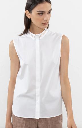 Cotton Poplin and Jersey Shirt