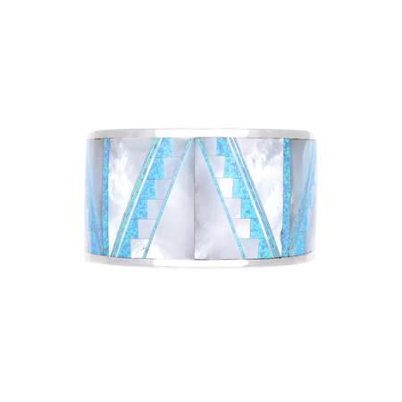 Mother of Pearl and Opal Inlay Cuff