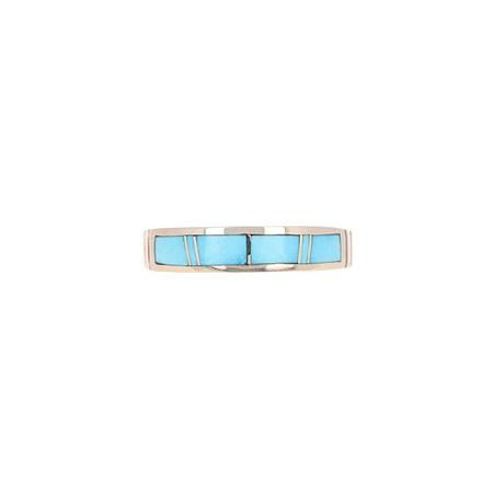 Turquoise and Gold Inlay Ring