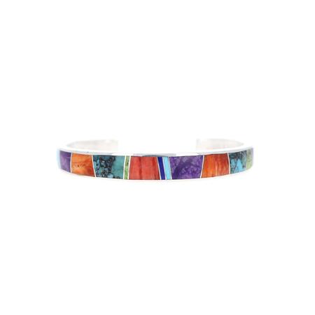 Multi Stone Inlay Cuff