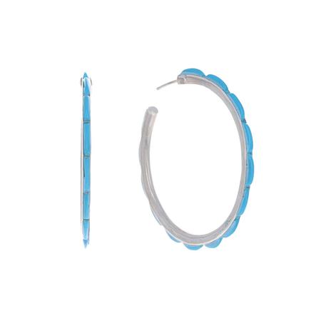 Turquoise 51mm hoop earring