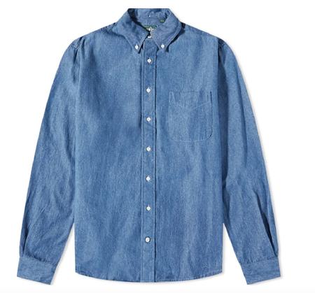 Light Denim Chambray Button Down Shirt