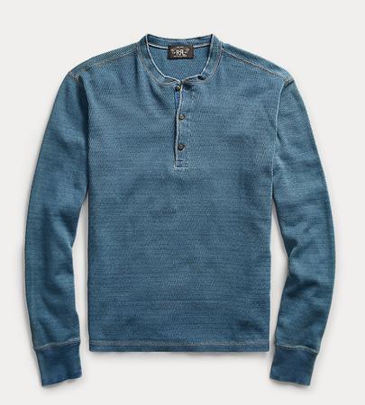 Indigo Jacquard-Knit Shirt