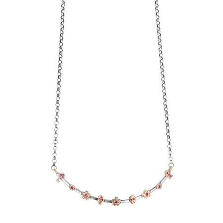 Pink Sapphire Cherry Blossom Necklace