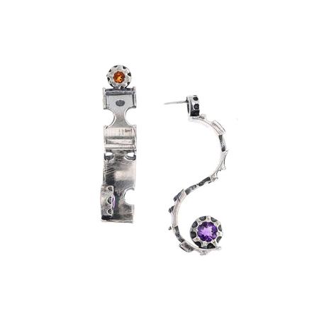 Gemstone 'Seahorse' Watch Gear Post Earrings