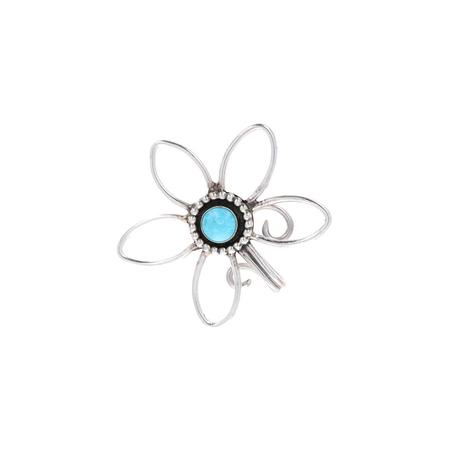 Turquoise Flower Hat Pin