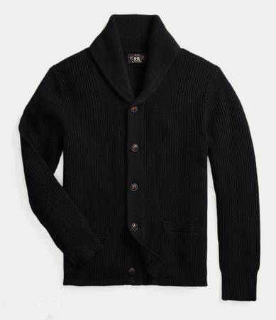 Textured Cashmere Shawl-Collar Cardigan