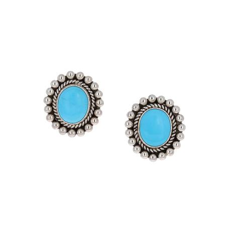 Sleeping Beauty Turquoise Dot Clip Earrings