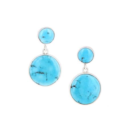 Sleeping Beauty Turquoise Post Dangle Earrings 