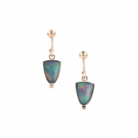 Opal Drop Hoop Earrings