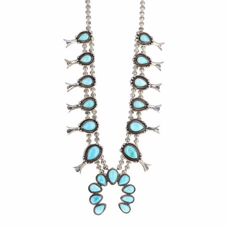 Turquoise Squash Blossom Necklace