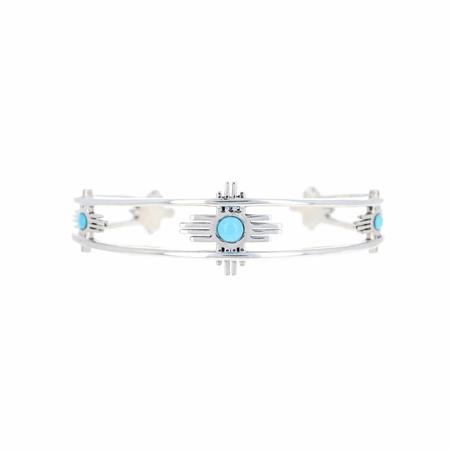 Turquoise Zia Symbol Cuff Bracelet