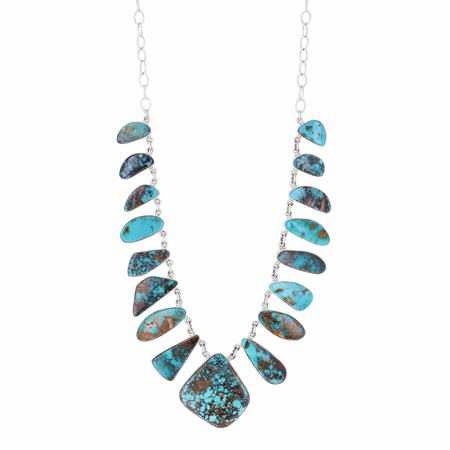 17 Pilot Mountain Turquoise Stones Necklace