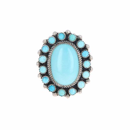 Turquoise Oval Cluster Ring