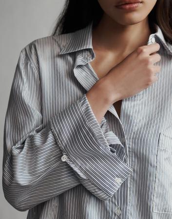 New Morning After Shirt with Silk Metallic Stripe