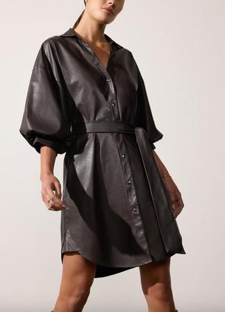 The Kate Belted Vegan Leather Dress